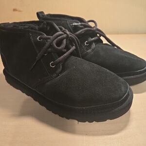 Black Suede Lace-Up Women's Ankle Shoes